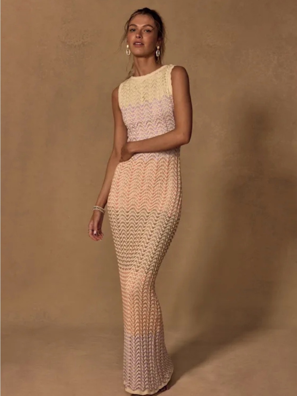 Lulus Sleeveless Ombre Knit Maxi Dress
